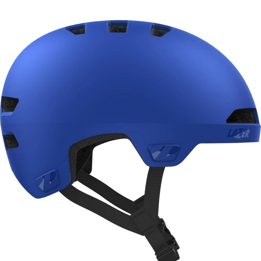 LAZER Helm Maze Jr KinetiCore Kids Matte Dusk Blue - sicherer Kinderhelm mit Sticker-Set