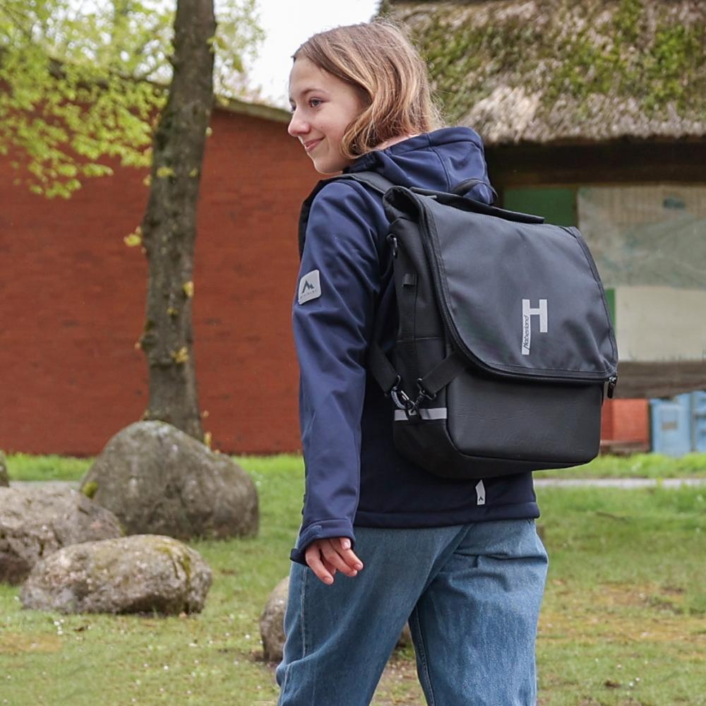Haberland Bike-Rucksack Sporty schwarz/reflex - vielseitiger Fahrradrucksack mit Regenschutz