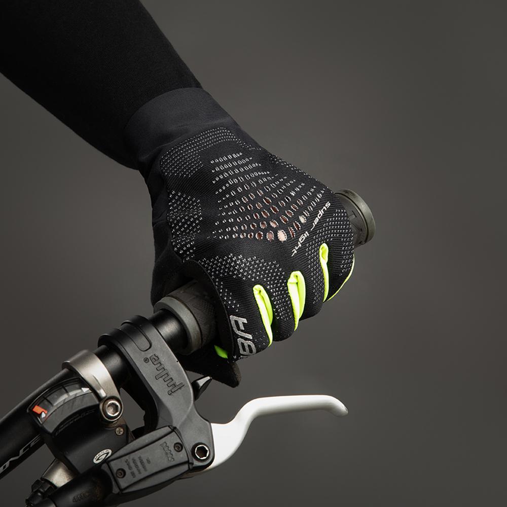 CHIBA Superlight - Radhandschuhe schwarz/neongelb, atmungsaktiv, leicht, Größe M
