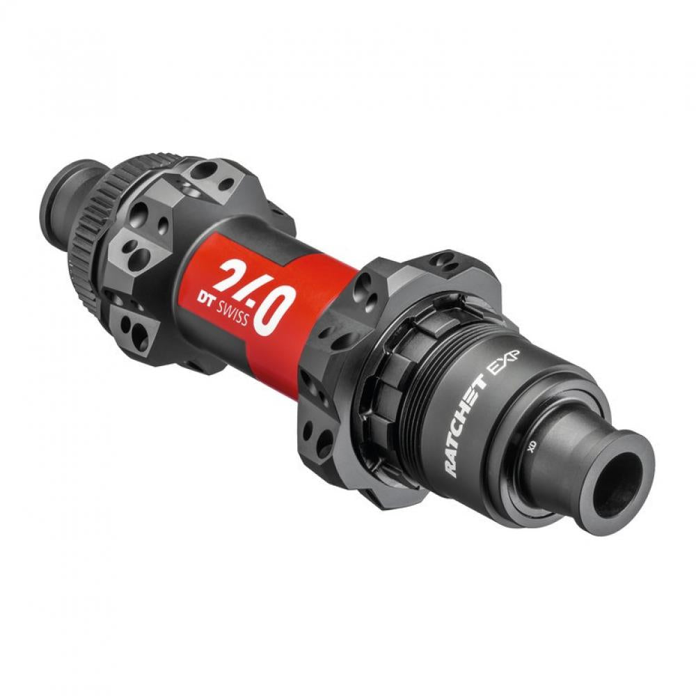 Leichte DT Swiss 240 EXP MTB Hinterradnabe schwarz mit Ratchet EXP und Boost.
