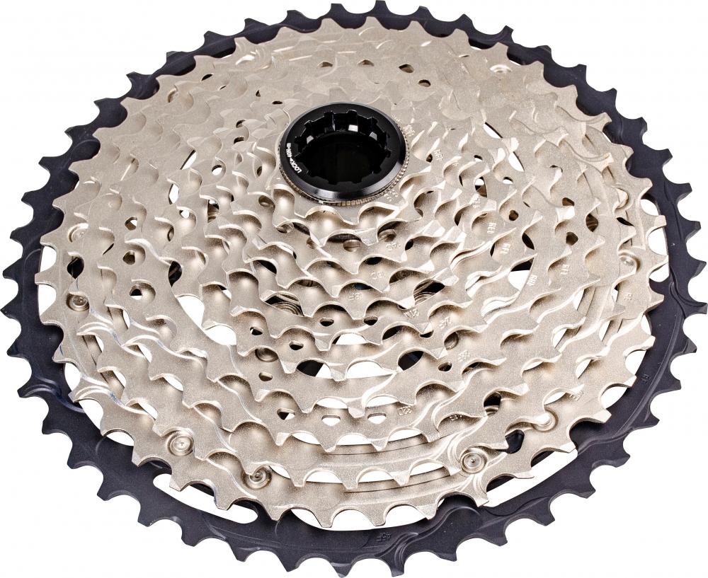 SHIMANO SLX CS-M7100 MTB Fahrradkassette 12-fach mit 10-45 Zähnen, silber und schwarz.