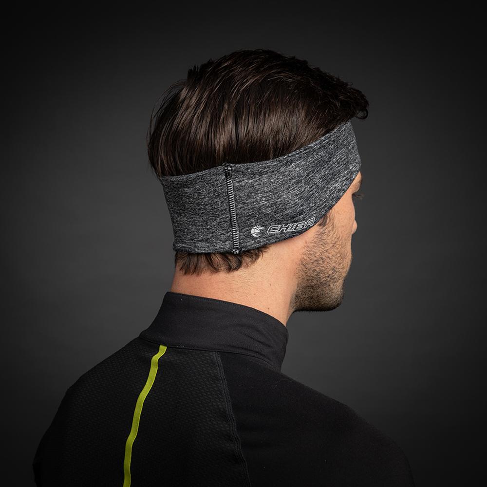 CHIBA Stirnband Pro Man - S/M, hellgrau, Thermostretch, reflektierend