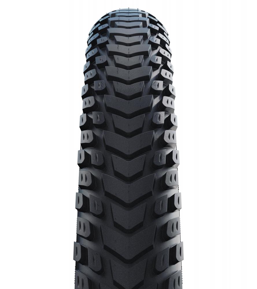 Schwalbe Faltreifen Marathon Mondial Pro Evolution, schwarz, ultimativer Reise-Fahrradreifen mit detailliertem Profil.