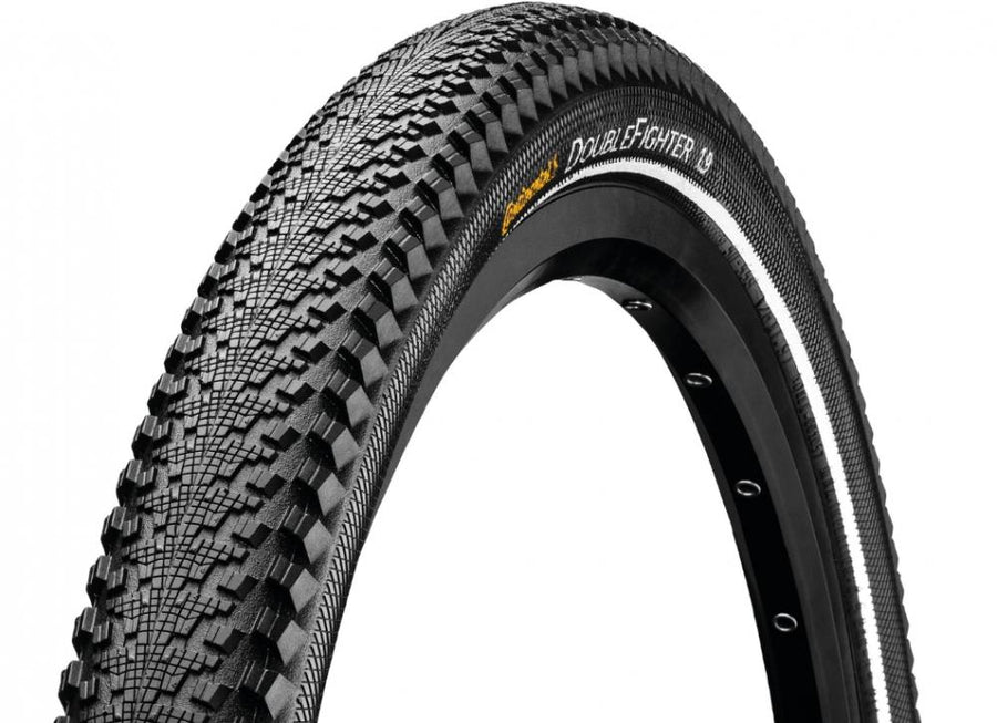 Continental Double Fighter III 28x1.40\" (37-622) Drahtreifen, 3/180 TPI, Black-Reflex, ideal für Stadt und Schotterwege, leichtlaufend und robust