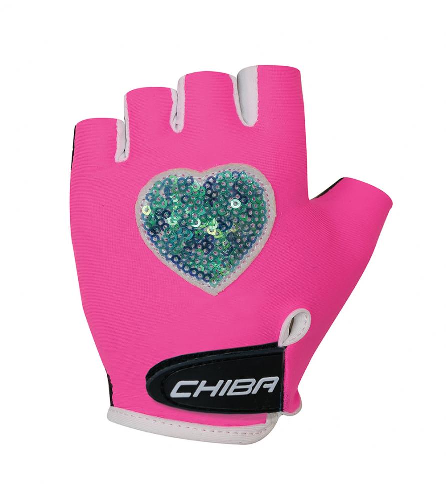 CHIBA Cool Kids - Kinder Fahrradhandschuhe neonpink, Größe M, leicht & griffig