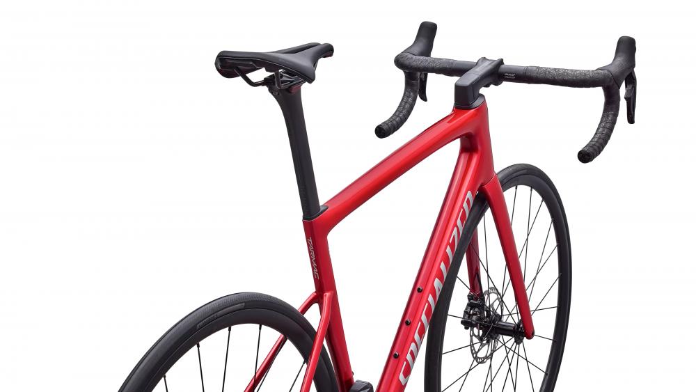 Specialized Tarmac SL8 Comp Di2 Rennrad - Größe 58, Red Tint Silver Dust, FACT 10r Carbon, Shimano 105 Di2, DT Swiss R470