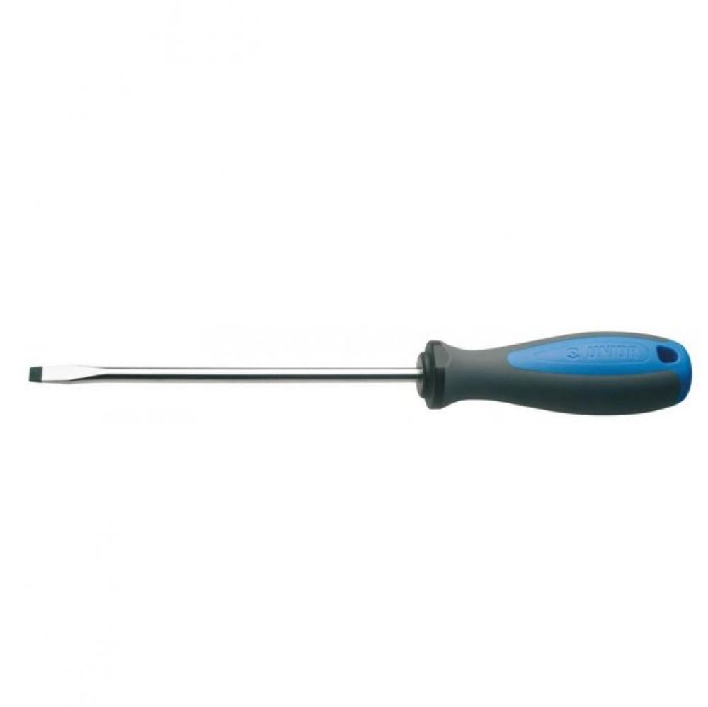 Unior Schraubendreher Schlitzschrauben 0,6x3,5x100mm 605TBI mit blau-grauem Griff.