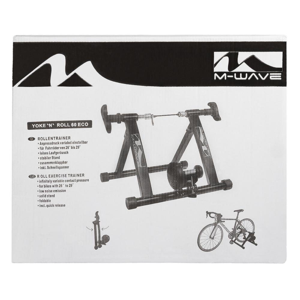 M-WAVE Yoke N Roll 60 Rollentrainer klappbarer Stahlrahmen, Magnetbremse, für 26 Zoll-29 Zoll Räder