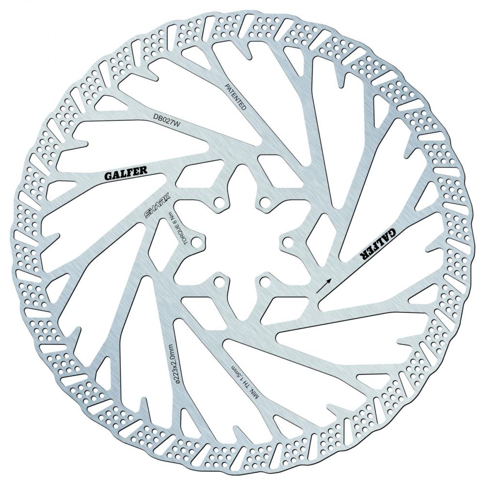 Galfer Shark Bremsscheibe 223 mm 6-Loch - Höhere Bremsleistung mit weniger Druck
