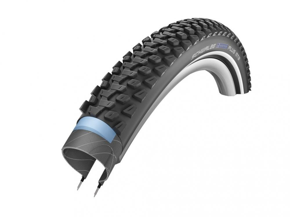 Schwalbe Marathon Plus MTB HS468 26x2.10 Fahrradreifen im Querschnitt mit Pannenschutz.