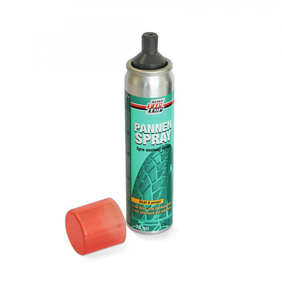 Tip Top Pannenschutzgel REMA TIP TOP Pannenspray 75 ml - Fahrrad-Reifendichtmittel flickt & pumpt zugleich für Blitz Dunlop- & Autoventile
