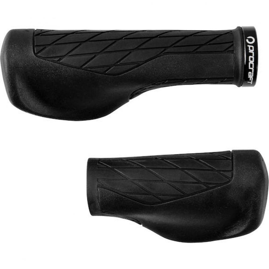 Procraft Lenkergriff Ergo Pro II 136 mm Schwarz - ergonomischer Fahrradgriff mit Flügelauflage