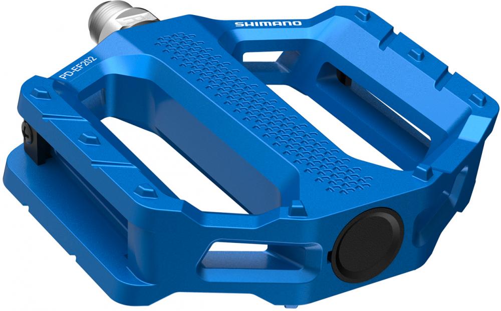 SHIMANO Pedal PD-EF202 Flat Pedal Blau - Plattformpedal für Alltag und Freizeit