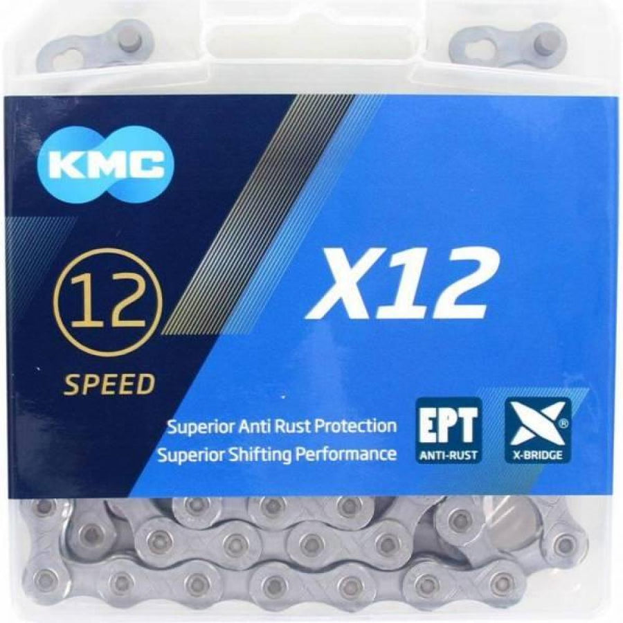 KMC X12 EPT 12s Kette 126 Glieder silber - langlebige 12-fach Antriebskette
