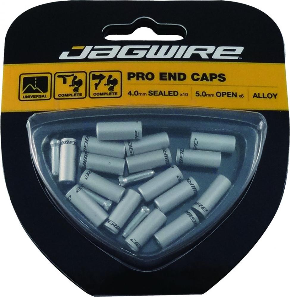 Jagwire Universal Pro Endkappenset 4 und 5 mm Silber - Gedichtete Endkappen für Schutz und Schaltperformance