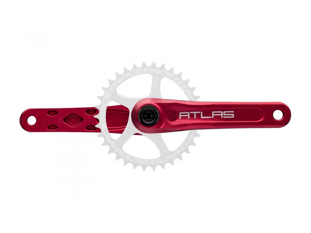 Race Face Atlas Kurbel, 165mm, 68/73mm, 30mm, rot - robuste MTB-Kurbel für aggressive Trails