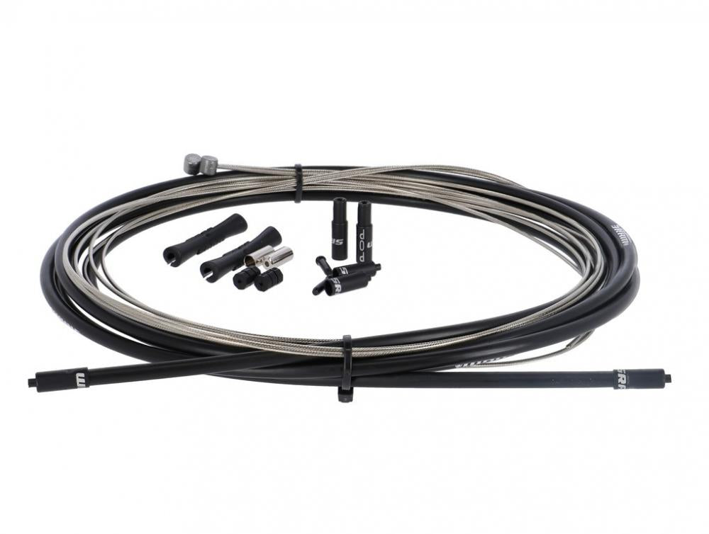 SRAM SlickWire Standard 5mm Schalt-/Bremskabel-Kit, schwarz, mit Zügen, Hüllen und Kleinteilen.