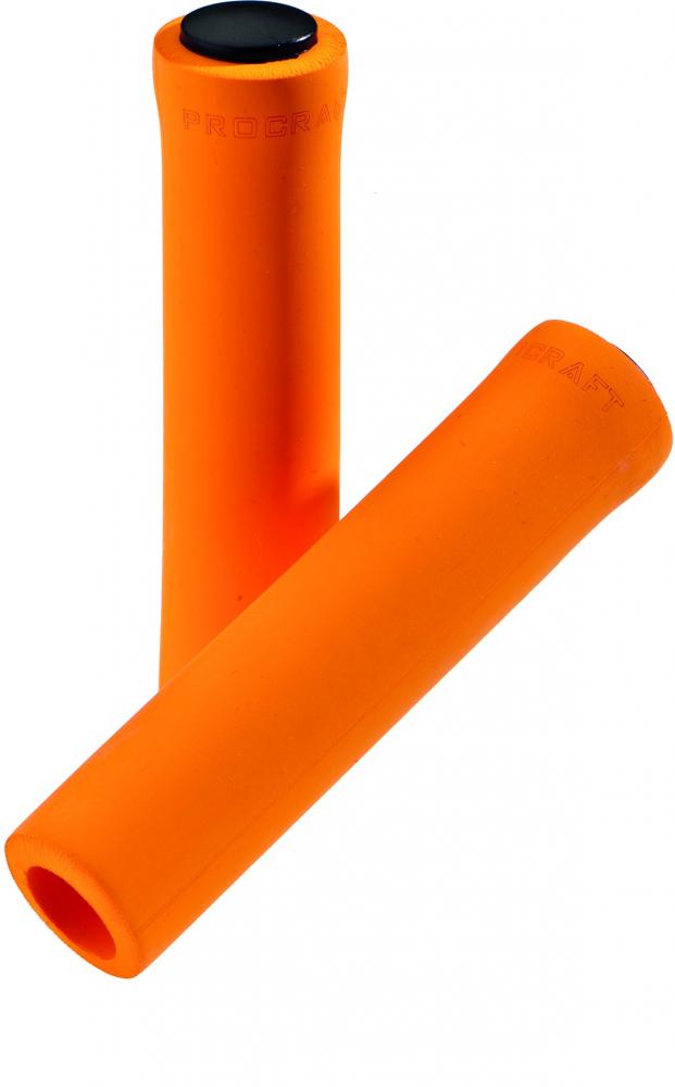 Procraft Lenkergriffe PRC SG1 130 mm orange - leichte Silikon-Griffe für Race & Marathon