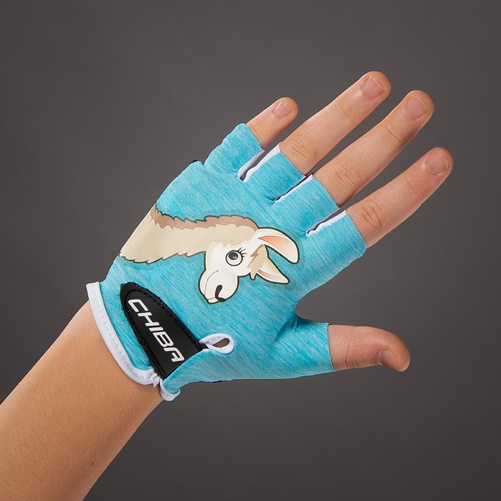 CHIBA Cool Kids - Kinder Fahrradhandschuhe S türkis, Griptec Innenhand, waschbar