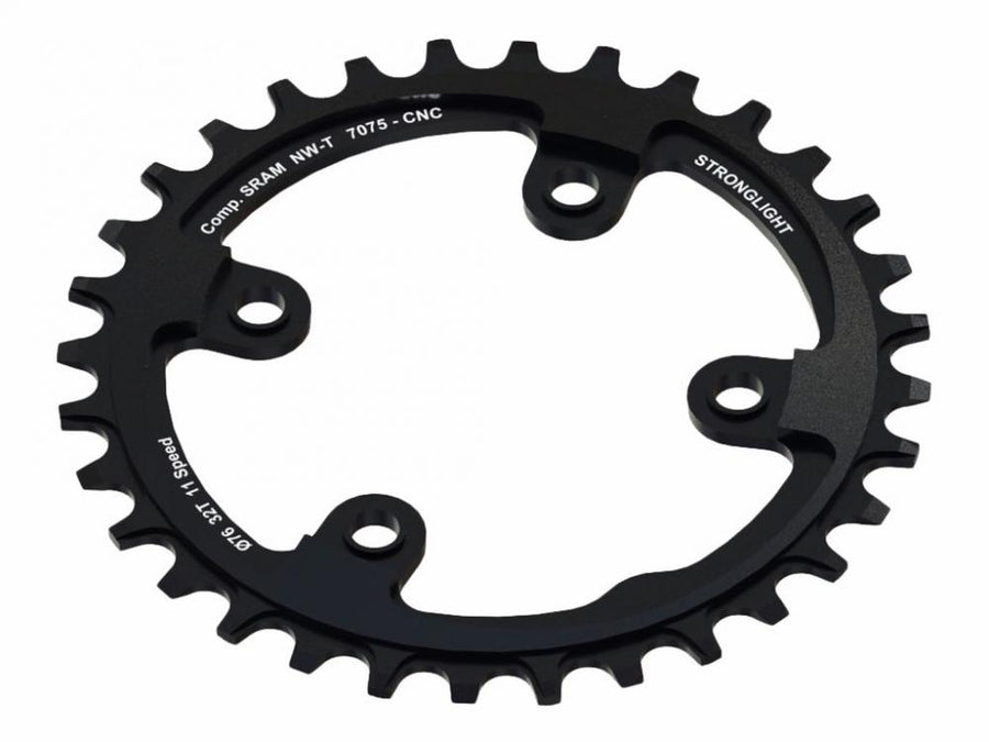 Stronglight Kettenblatt MTB SRAM NW-T 32T 11-fach schwarz, 4-Arm mit Gewinde.
