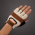 CHIBA Retro - Radhandschuhe kurzfinger, S, beige/braun