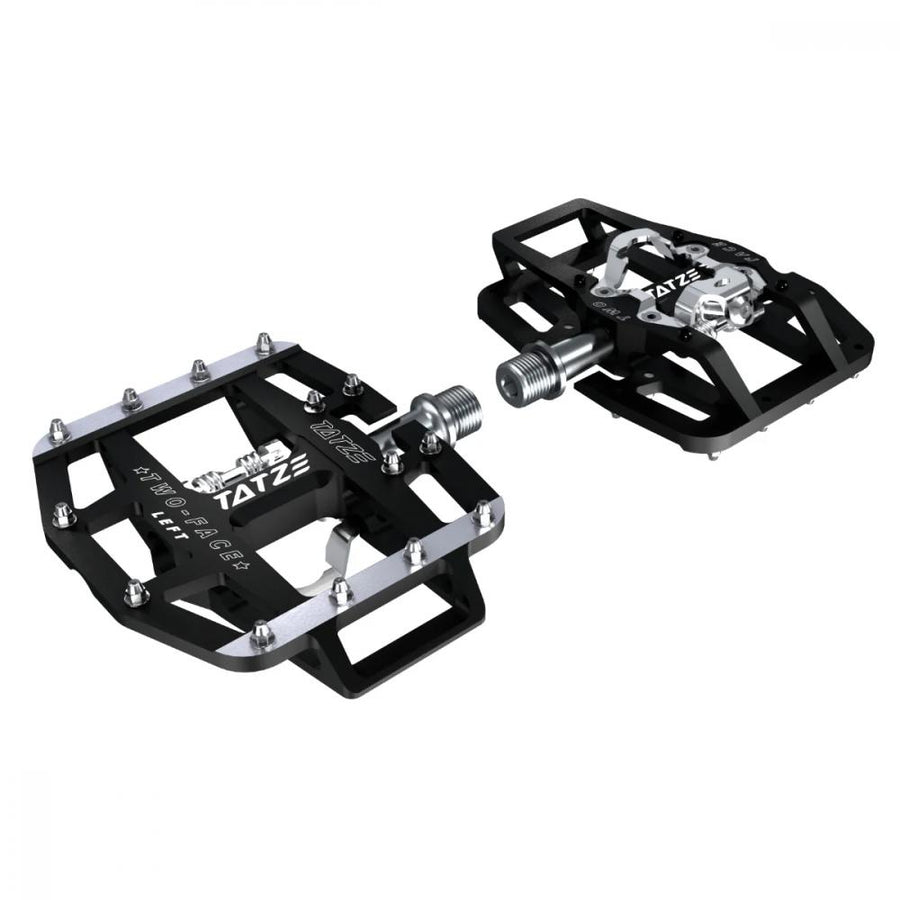 Tatze Two-Face MTB Hybrid Pedale  Robuste Kombipedale mit 14 austauschbaren Pins, Cr-Mo-Achse, CNC-gefrästem Aluminiumkörper, ideal für MTB und Trail-Einsätze