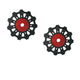 SunRace SP860 Schaltrollenset 11 Zähne, CNC-Alu, sealed Lager, 9/10/11-fach, SRAM/Shimano-kompatibel, schwarz/rot