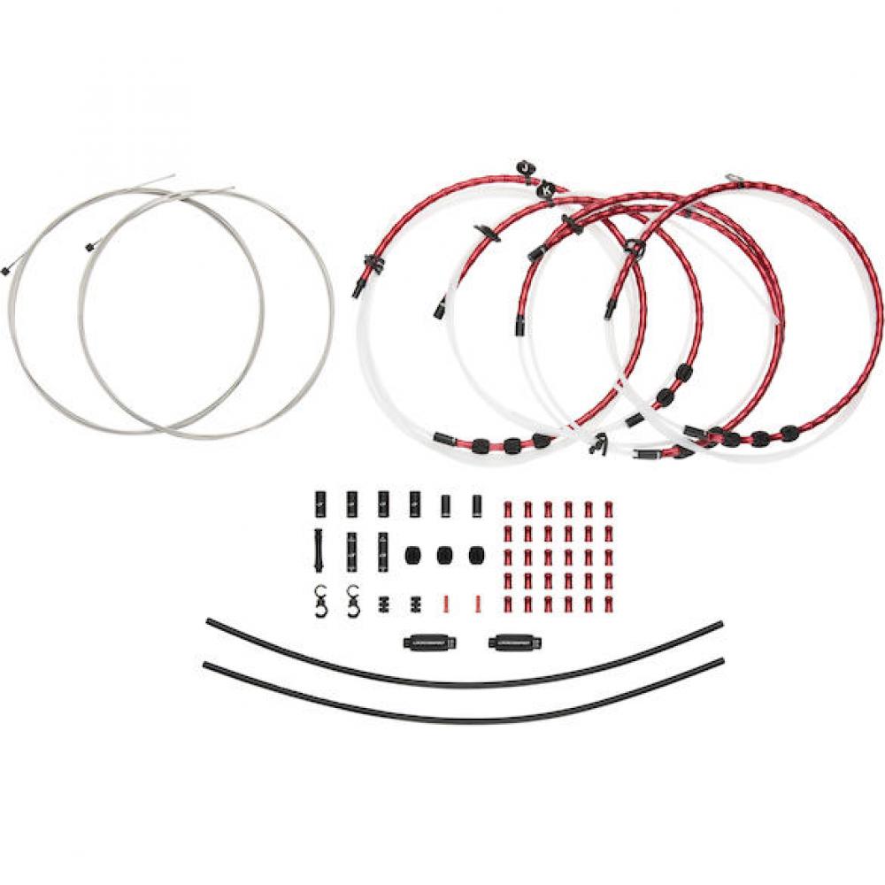 Jagwire Elite Link 2x Schaltzugset Road & Mountain - Kompressionsfreie Schaltperformance in Rot