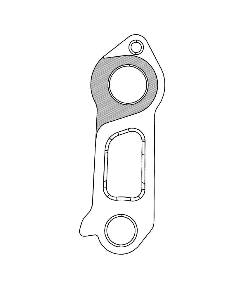 Marwi Schaltauge GH-309 ohne Schraube für Focus-Fahrräder - Aluminium, Schwarz