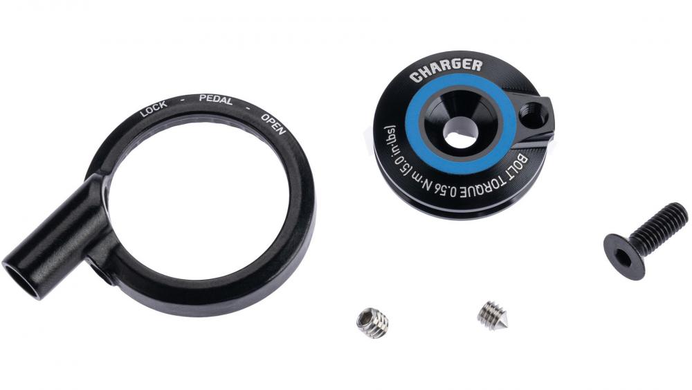 RockShox Gabel-Dämpfer KnobKit RemoteCharger RL für SID35/SL Sel.2024+. Zeigt Drehknopf, Remote-Hebel & Schrauben.