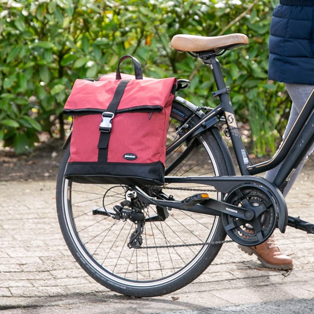 Haberland Einzeltasche Melan I hellbraun/schwarz - praktische Gepäckträgertasche mit modernem Tragesystem