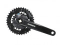 Schwarze SHIMANO FC-M315-2 Kurbelgarnitur, 7/8-fach, 36-22 Zähne, robuste MTB-Antriebseinheit.