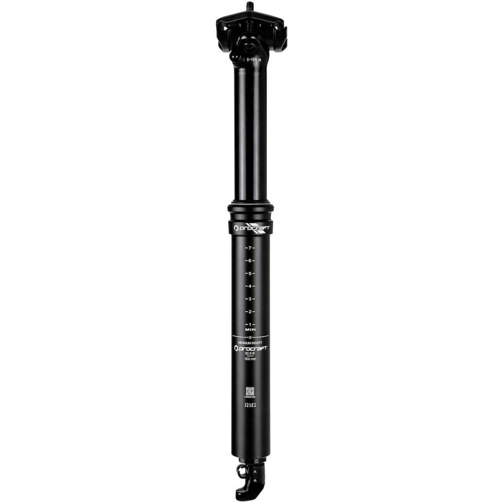 Procraft Vario-Sattelstütze Drop Suspension gefedert 30,9 x 322 mm Schwarz - mehr Komfort & Kontrolle