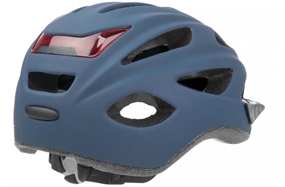 Polisport Fahrradhelm City\'Go M, Denim Matt, 54-59 cm, LED-Rücklicht, abnehmbares Visier, 17 Belüftungen, EN 1078 zertifiziert
