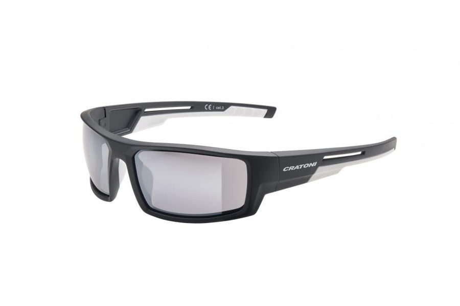 Cratoni Sonnenbrille Raw black matt Glas smoke silber verspiegelt