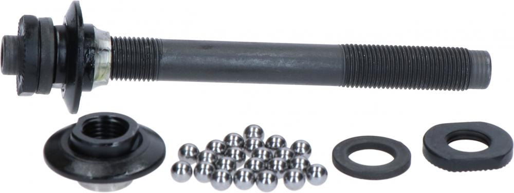 SHIMANO Hohlachse HB-M525 Komplettkit mit Achse, Kugellagern, Muttern und Scheiben für Vorderradnabe.