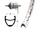 Bike-Parts Laufrad Hinterrad 28x1.75 Zoll mit Rücktrittbremse Shimano 7-Gang silber 36-Loch Rodi Airline 1 silber Nirosta-Speichen