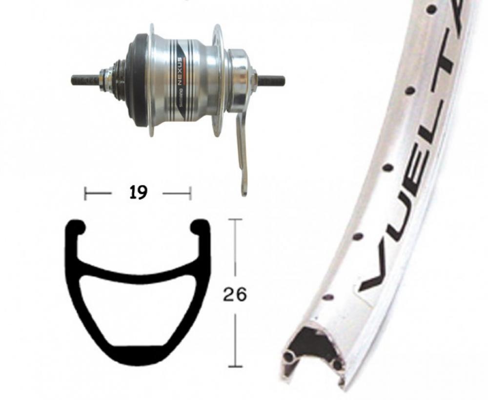 Bike-Parts Laufrad Hinterrad 28x1.75 Zoll mit Rücktrittbremse Shimano 7-Gang silber 36-Loch Rodi Airline 1 silber Nirosta-Speichen