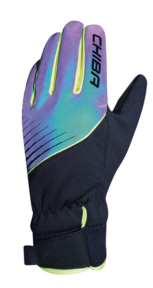 CHIBA Kids Waterproof - Kinder Radhandschuhe S, wasserdicht, atmungsaktiv, Rainbow reflex/schwarz
