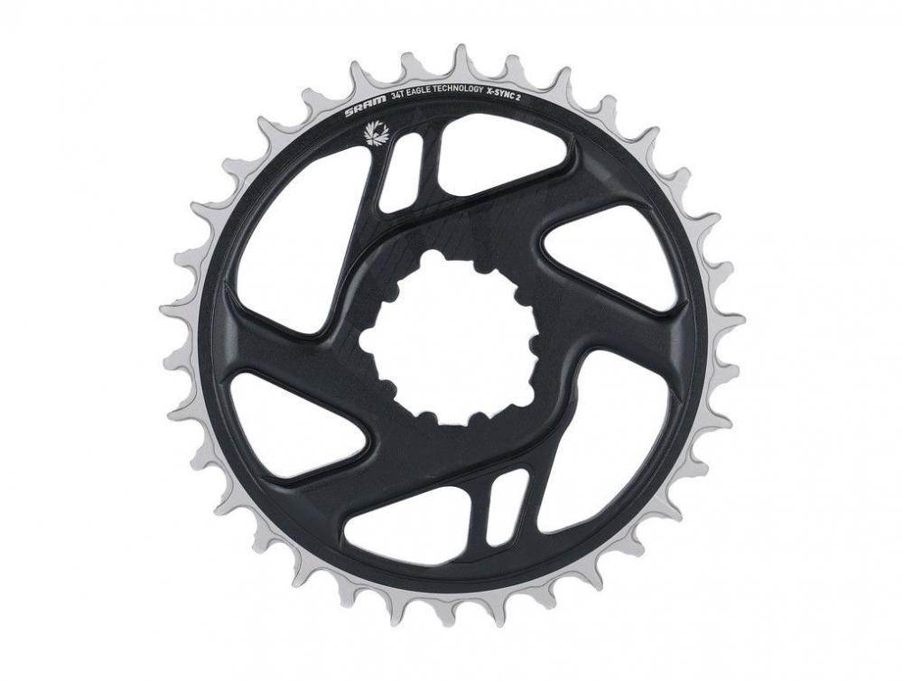 SRAM X-Sync 2 Eagle Kettenblatt 34T, schwarz mit grauen Zähnen, präziser Boost-Antrieb für 12-/11-fach.