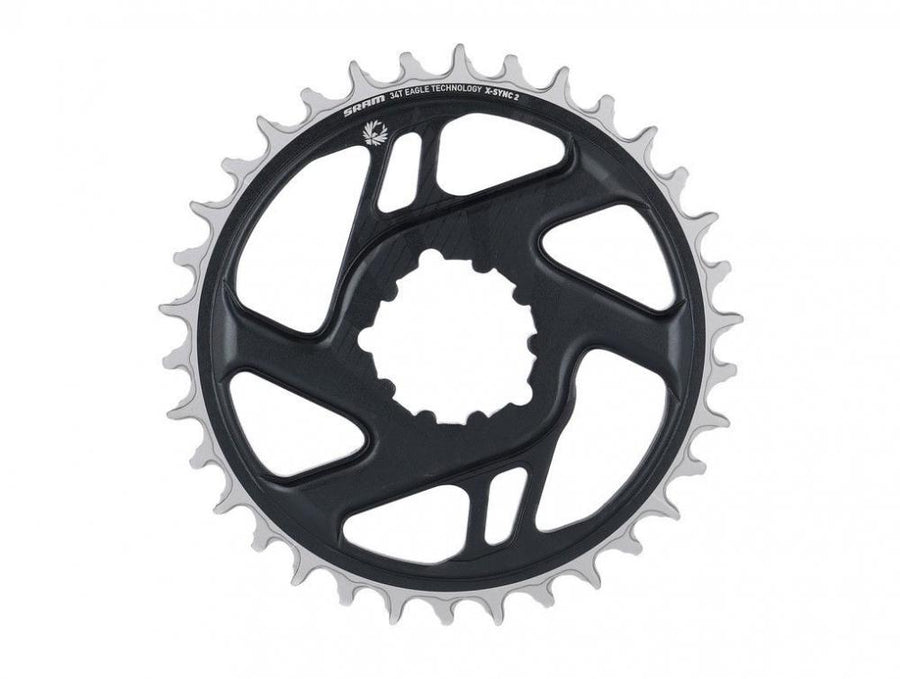 SRAM X-Sync 2 Eagle Kettenblatt 34T, schwarz mit grauen Zähnen, präziser Boost-Antrieb für 12-/11-fach.