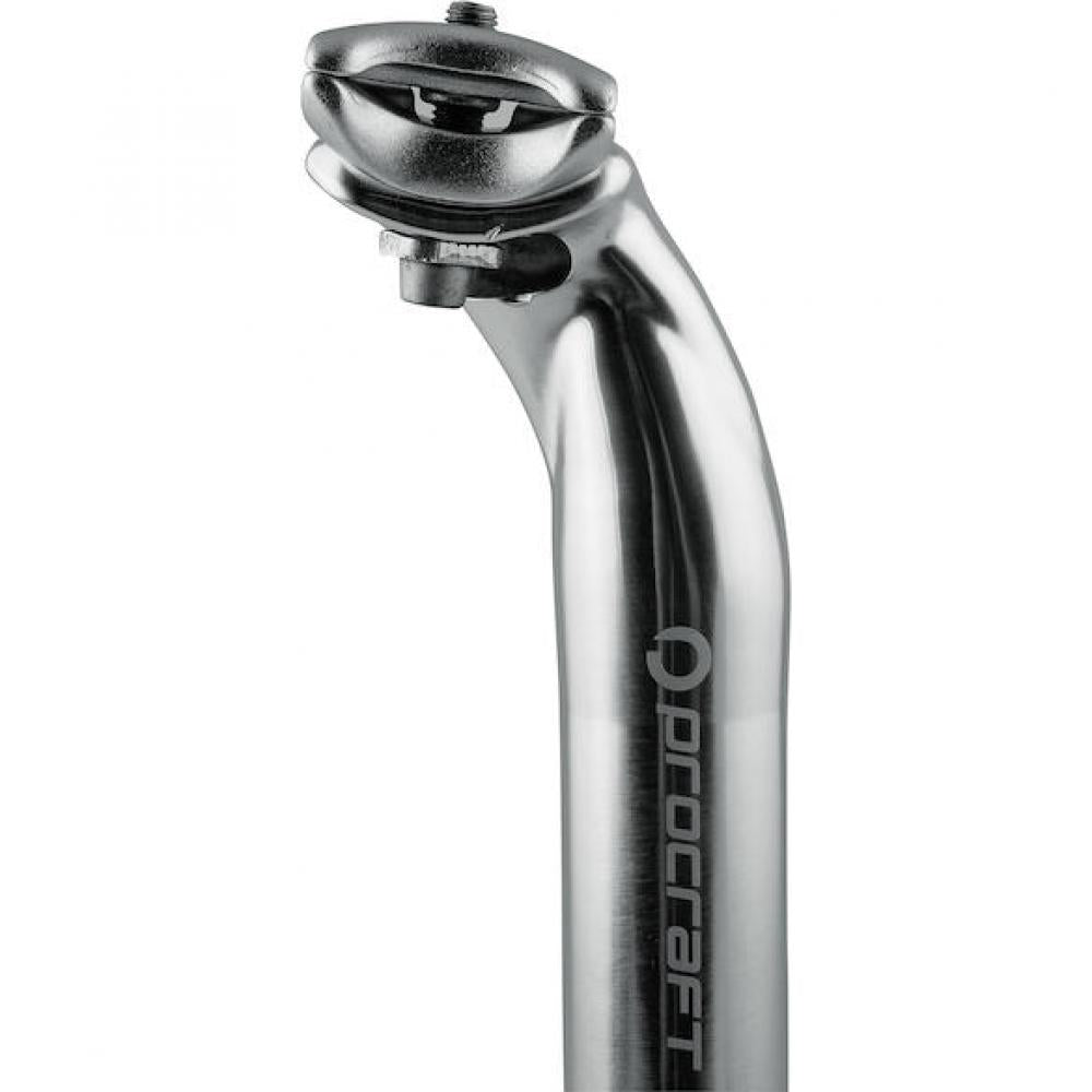 Procraft Classic 2-Bolt Sattelstütze Ø 31,8 x 350 mm Silber - Robuste 7075 Aluminium Sattelstütze