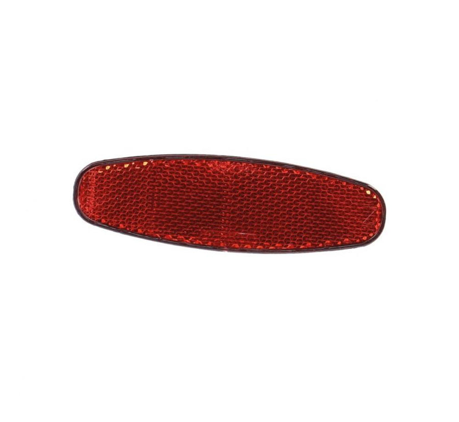 Roter XLC Fahrrad-Rückstrahler 80mm für Gepäckträger, StVZO-konform.