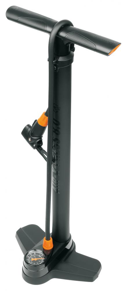 SKS Air-X-Press 8.0 Standpumpe mit Präzisions-Manometer und MultiValve-Kopf für alle Ventilarten, 8 bar Maximaldruck.