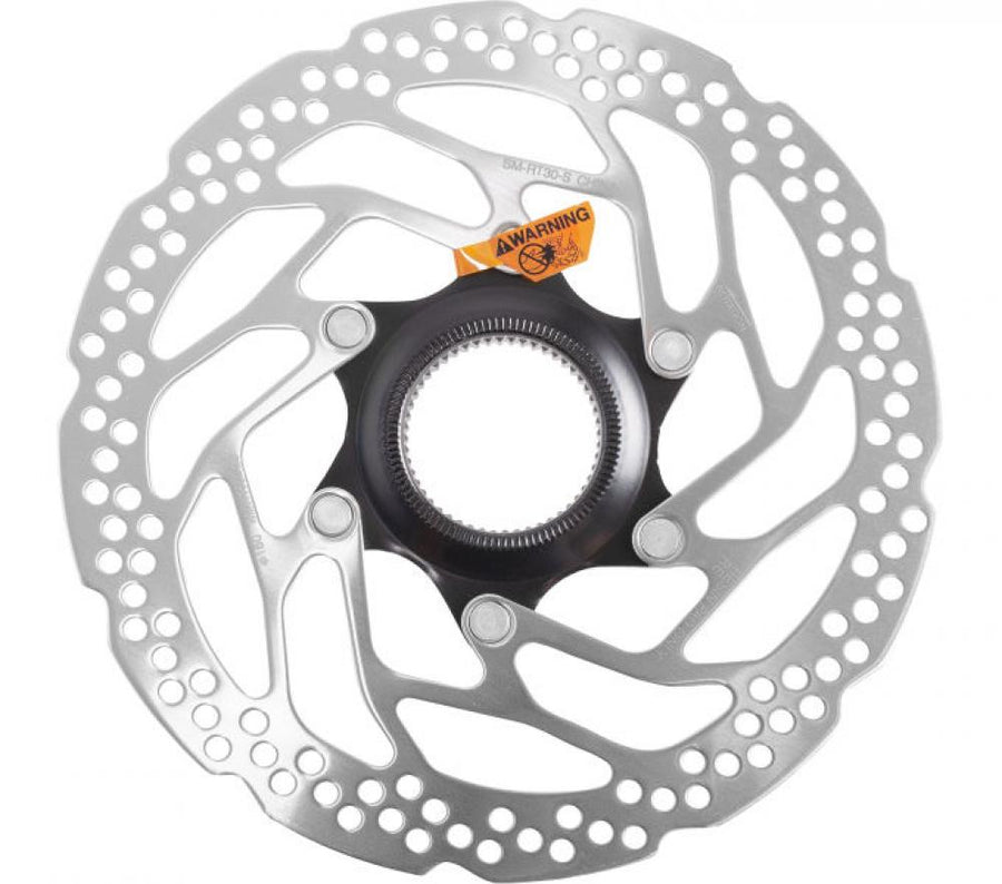 Silberne SHIMANO SM-RT30 160mm Center Lock Bremsscheibe für Fahrrad-Scheibenbremsen.