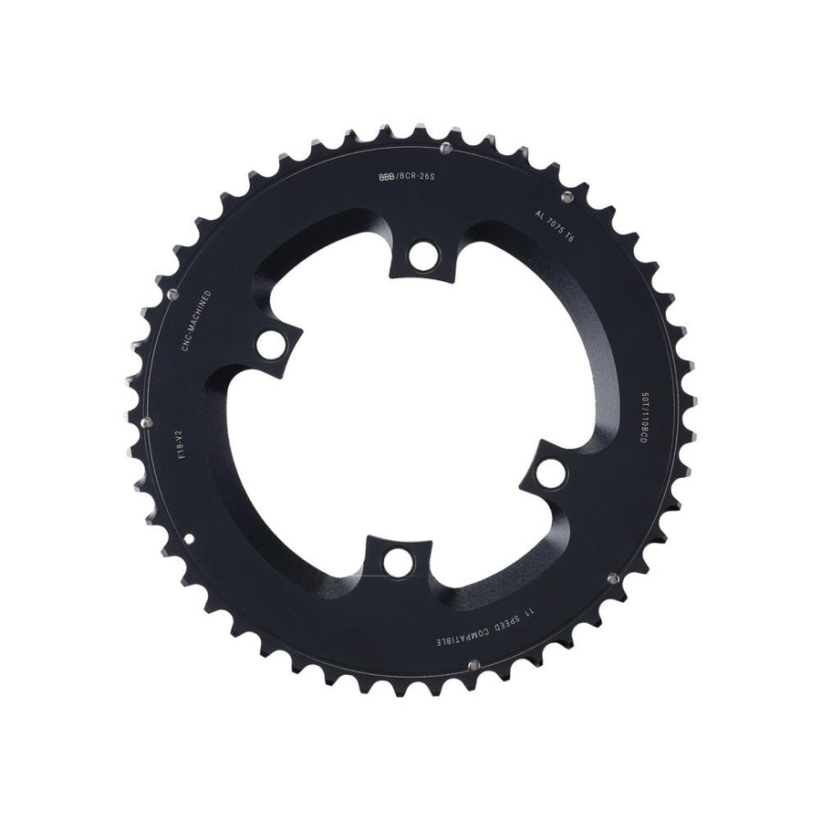 BBB Cycling Kettenblatt ElevenGear 48T/110mm anthrazit 48T 110mm - präziser Antrieb für Rennräder