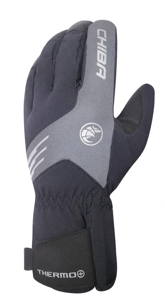 CHIBA Thermo Plus - wasserdichte Winter-Radhandschuhe schwarz 3XL