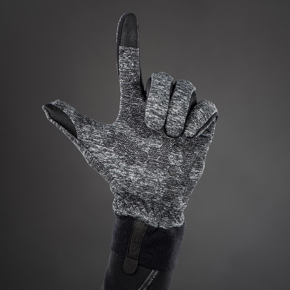 CHIBA Allround Light - Radhandschuhe, Polartec-Fleece, Touchfinger, hellgrau, Gr. M