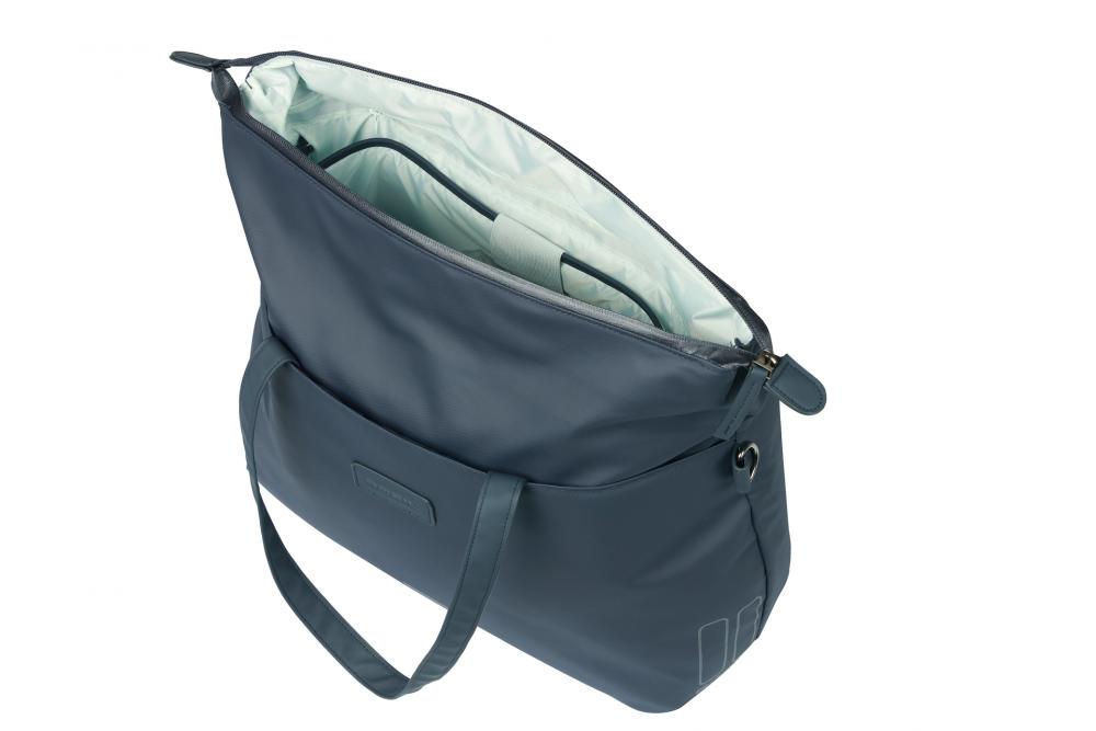 Basil Manhattan 12 Liter Fahrradtasche / Schultertasche - wasserdichtes Recycled-Polyester, gepolstertes Laptopfach, Hook-On System