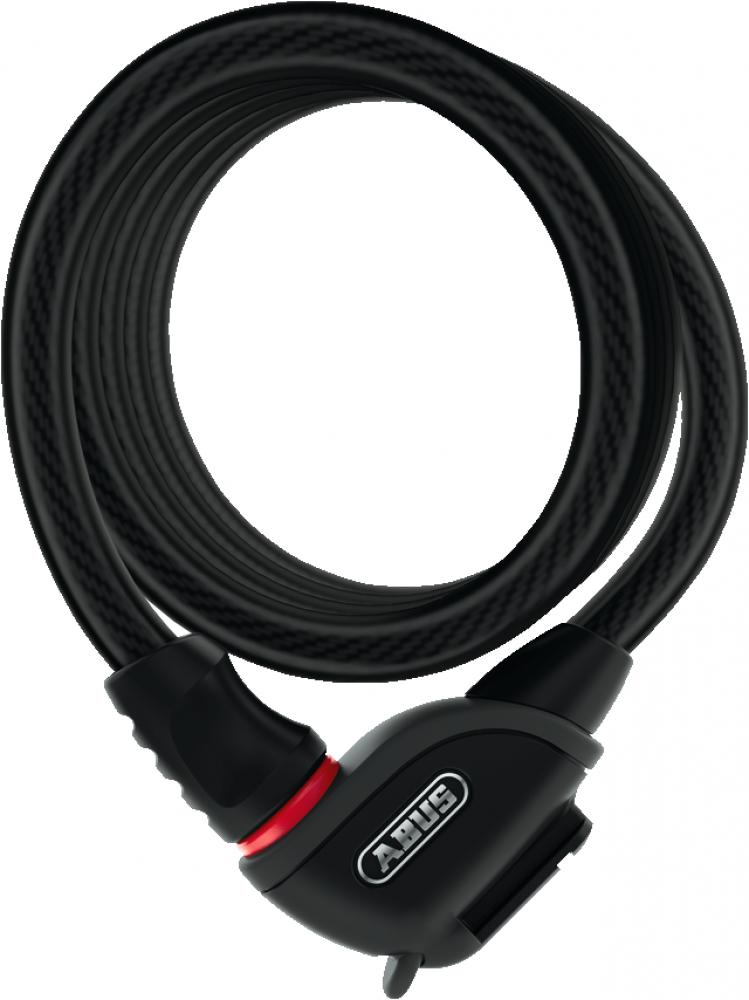 ABUS Phantom 8950/180 TexKF Mini Spiralkabelschloss - 12 mm Ø, 180 cm, Sicherheitslevel 5, inkl. Halter